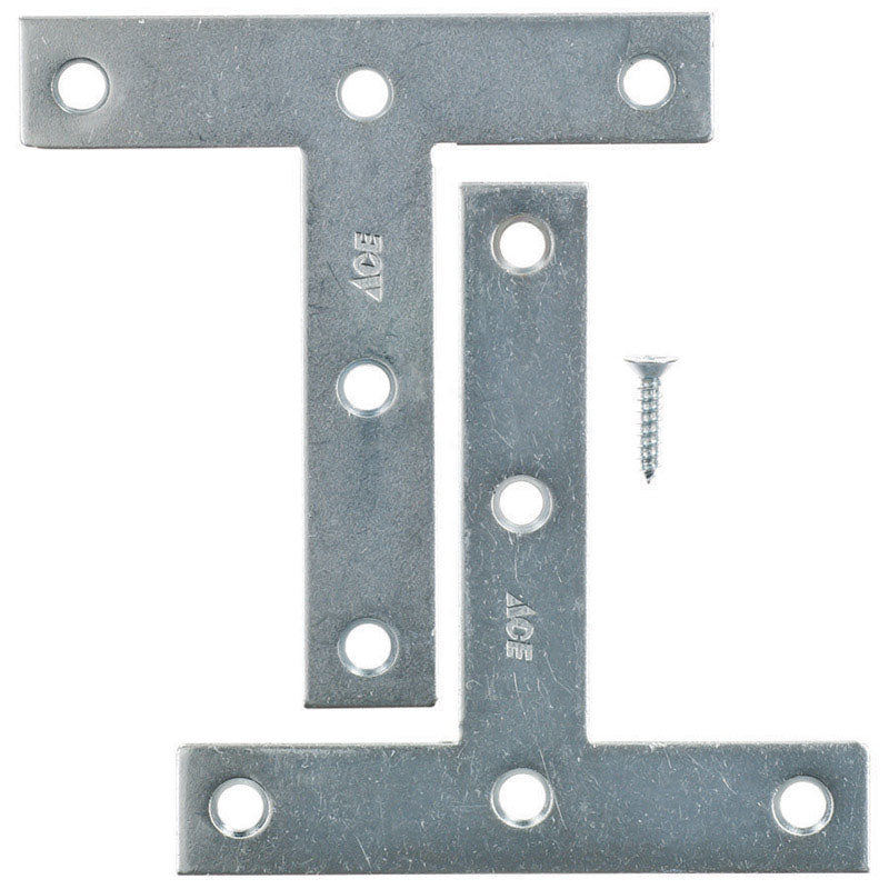 Ace 4 in. H X 4.75 in. W X 4 in. D Zinc Tee Plate, Pack of 5