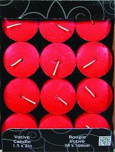Candle-Lite 1276021 Scented Votive Candle, Apple Cinnamon Crisp Fragrance, Crimson Candle, 10 to 12 hr Burning, Pack of 12