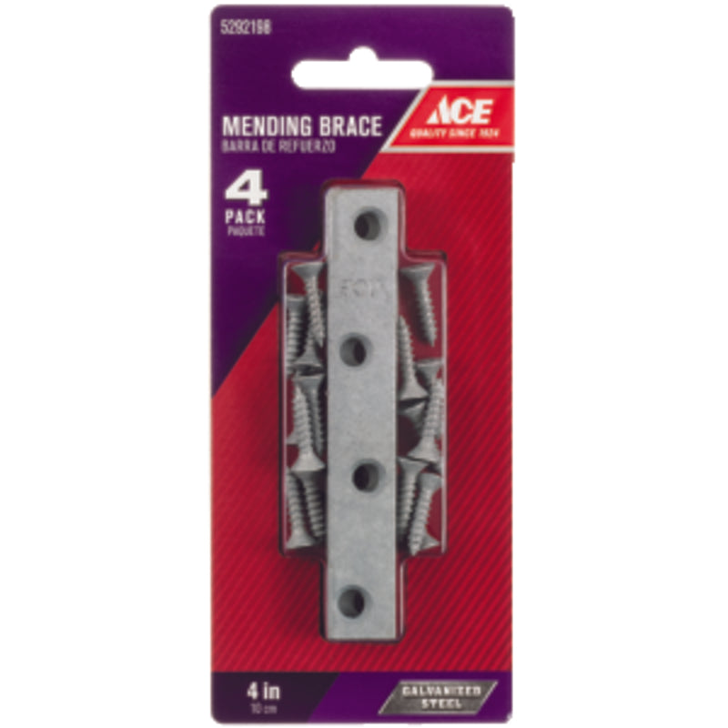 Ace 4 in. H X 0.625 in. W X .73 in. L Galvanized Steel Mending Brace