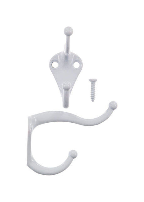Ace 3 in. L Galvanized White Metal Small Coat and Hat Hook 2 pk, Pack of 5
