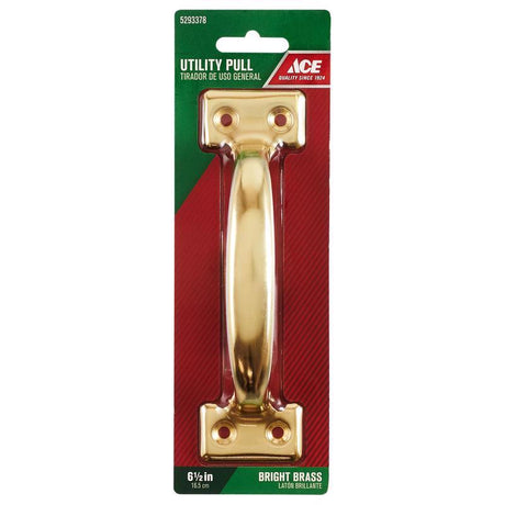 Ace 6.5 in. L Bright Brass Gold Steel Utility Pull, Pack of 5