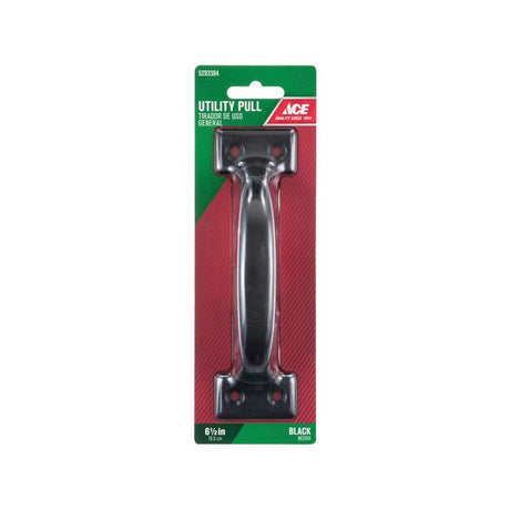 Ace 6.5 in. L Black Steel Utility Pull, Pack of 5