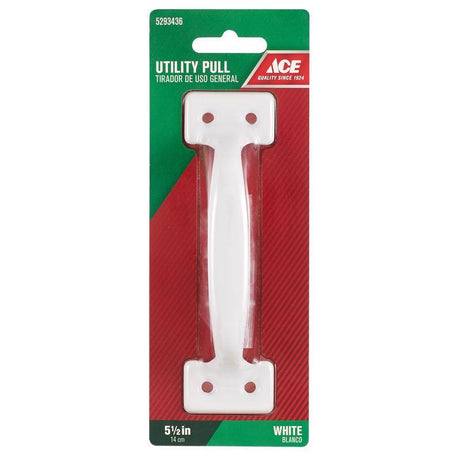 Ace 5.5 in. L Gloss White White Steel Utility Pull, Pack of 5