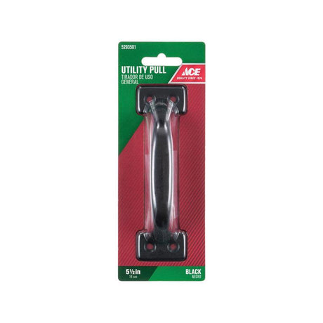 Ace 5.5 in. L Black Steel Utility Pull, Pack of 5