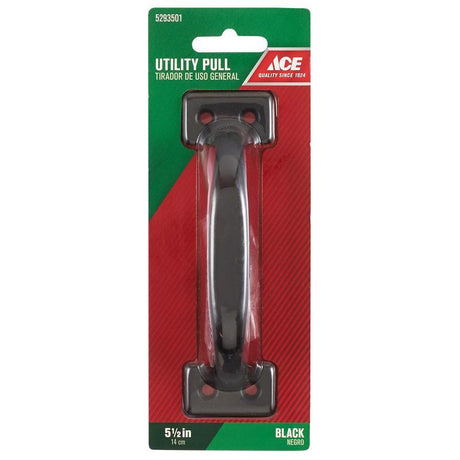 Ace 5.5 in. L Black Steel Utility Pull, Pack of 5