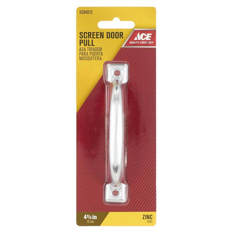Ace 4.8 in. L Zinc-Plated Silver Steel Screen Door Pull, Pack of 5