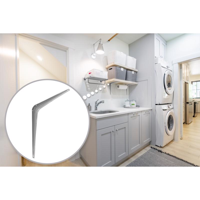 Hampton Gray Steel Shelf Support 18 Ga. 10 in. L 100 lb, Pack of 10