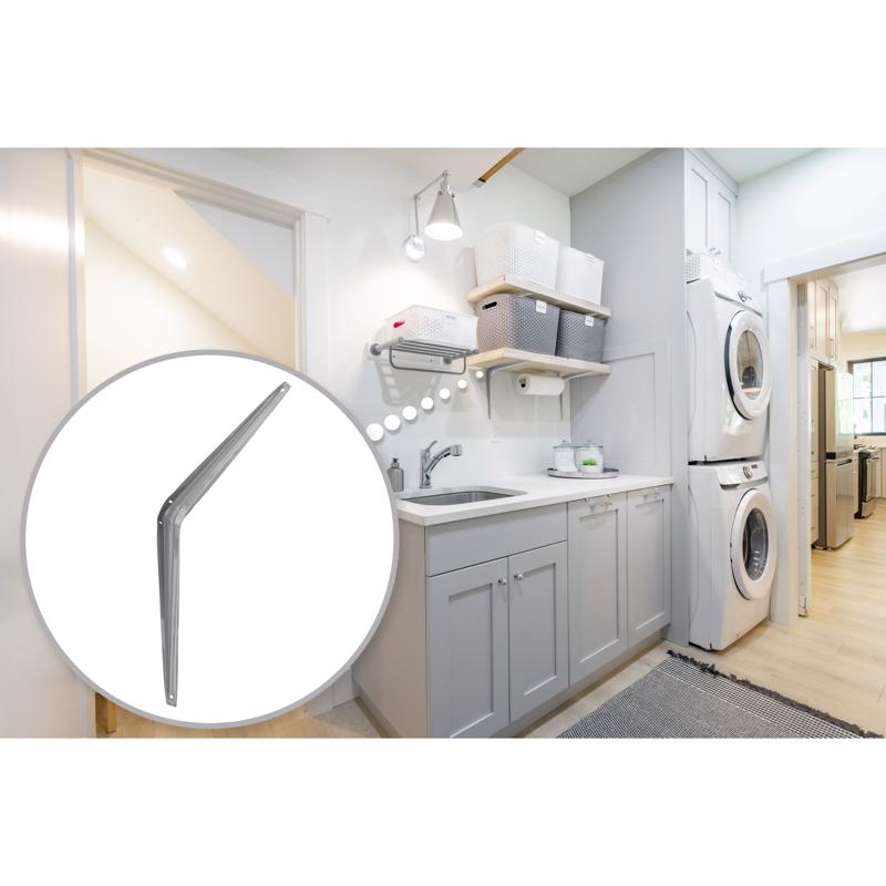 Hampton Gray Steel Shelf Support 18 Ga. 12 in. L 100 lb, Pack of 10