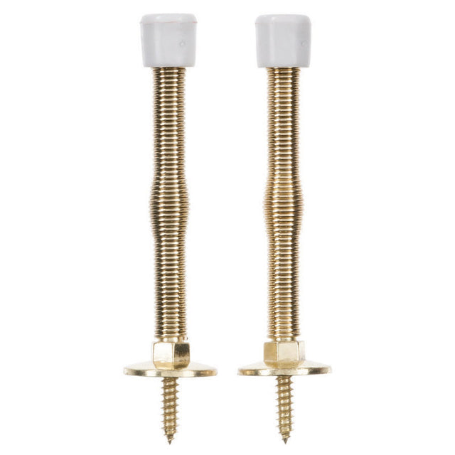Ace 3 in. W Metal Bright Gold Spring Door Stop Mounts to door and wall 1.5 in., Pack of 5