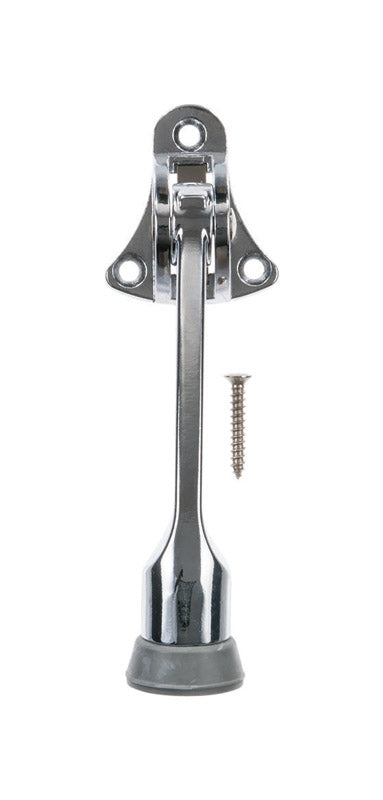 Ace 4 in. W Metal Chrome Silver Kick-Down Door Holder Mounts to door and wall 0 in., Pack of 5