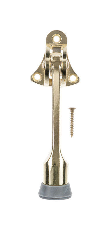 Ace 4 in. W Metal Bright Gold Kick-Down Door Holder Mounts to door and wall 0 in., Pack of 5