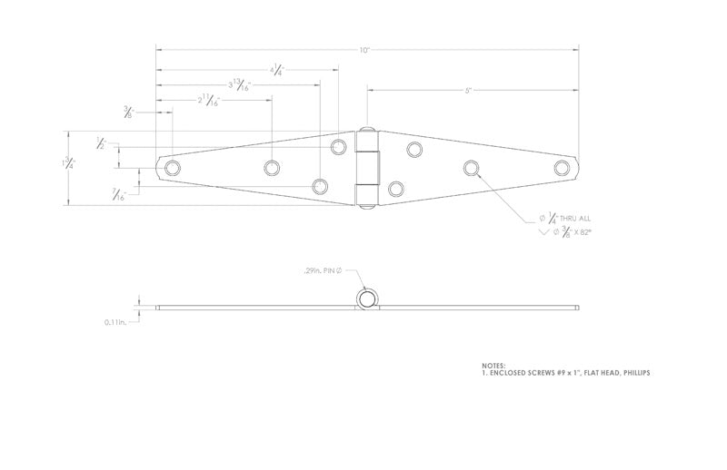 Ace 5 in. L Zinc-Plated Light Duty Strap Hinge 2 pk, Pack of 5