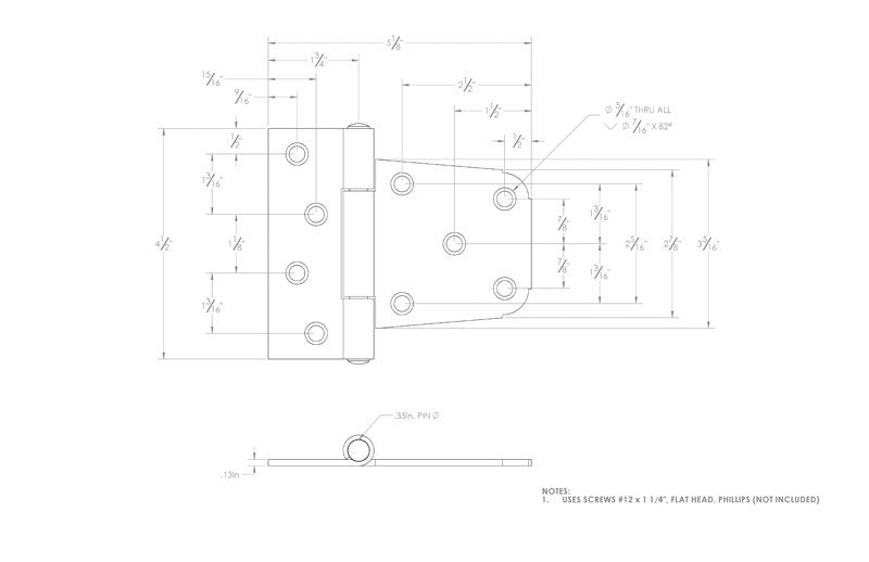 Ace 4.63 in. L Gloss Steel Gate Hinge 1 pk