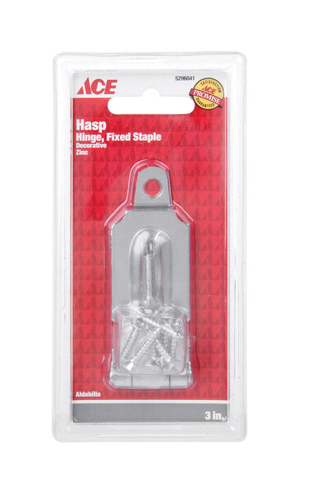 Ace Zinc 3 in. L Fixed Staple Hinge Hasp, Pack of 5