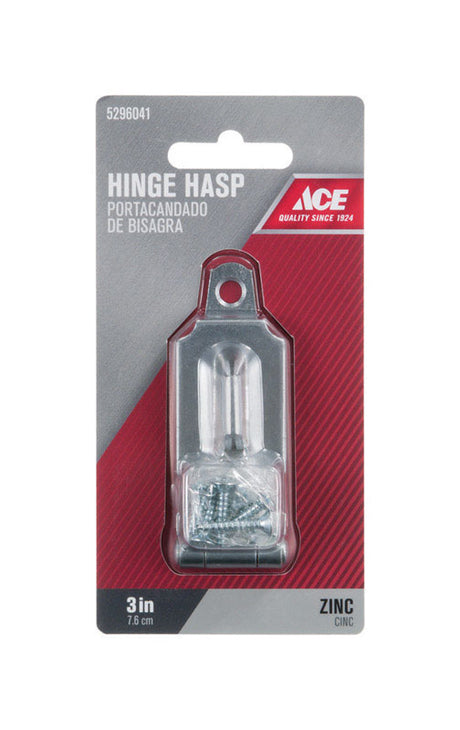 Ace Zinc 3 in. L Fixed Staple Hinge Hasp, Pack of 5