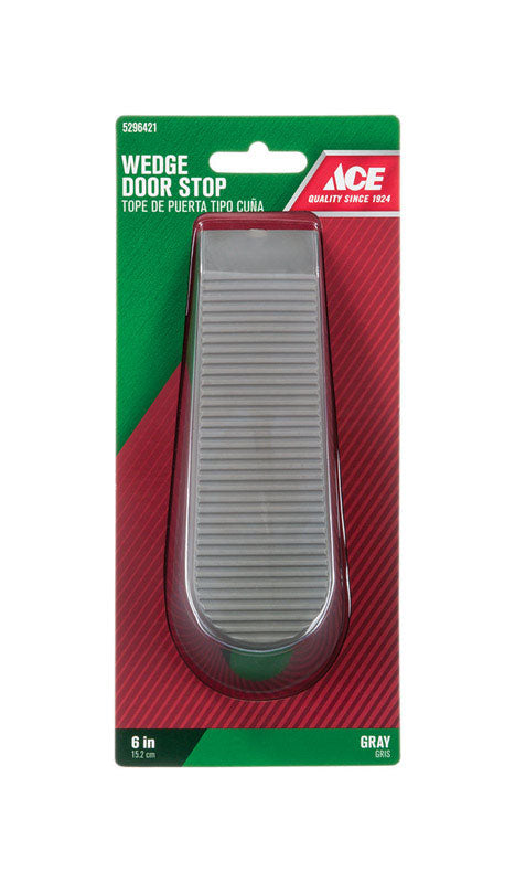Ace 6 in. L Rubber Gray Wedge Door Stop Mounts to floor 0 in., Pack of 5