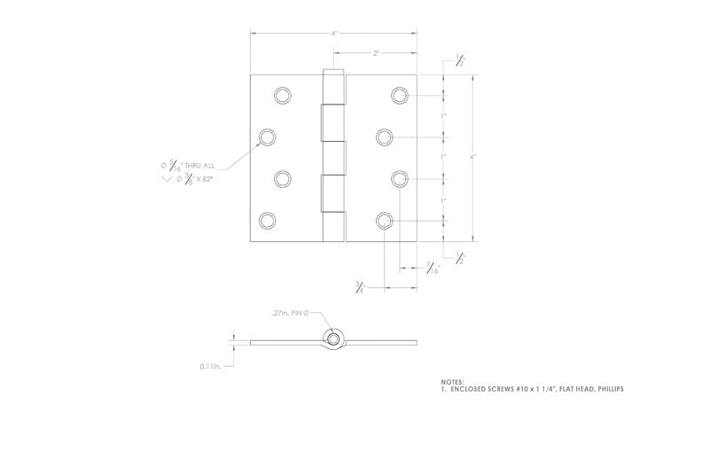 Ace 4 in. L Zinc-Plated Door Hinge 1 pk