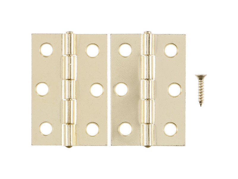 Ace 2-1/2 in. L Bright Brass Narrow Hinge 2 pk, Pack of 5