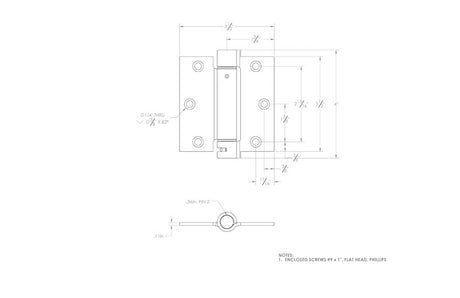 Ace 3.5 in. L Satin Brass Self Closing Hinge 1 pk
