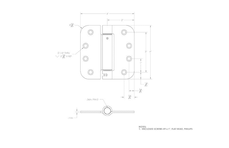 Ace 4 in. L Satin Brass Self Closing Hinge 1 pk