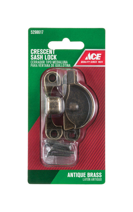Ace Antique Brass Brass Sash Lock 1 pk, Pack of 5