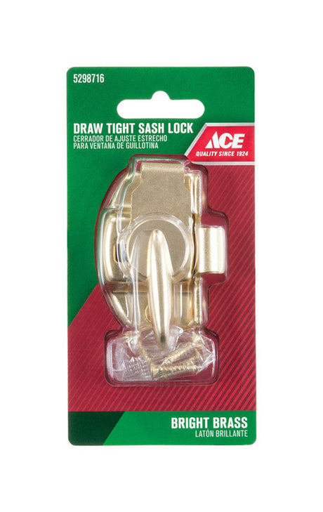 Ace Bright Brass Brass Draw Tight Sash Lock 1 pk, Pack of 5