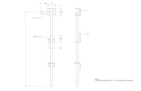 Ace 18 in. L Black Zinc Cane Bolt 1 pk