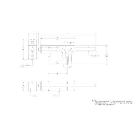 Ace 10.52 in. H X 4.75 in. W X 1.22 in. L Zinc-Plated Zinc Slide Bolt Gate Latch