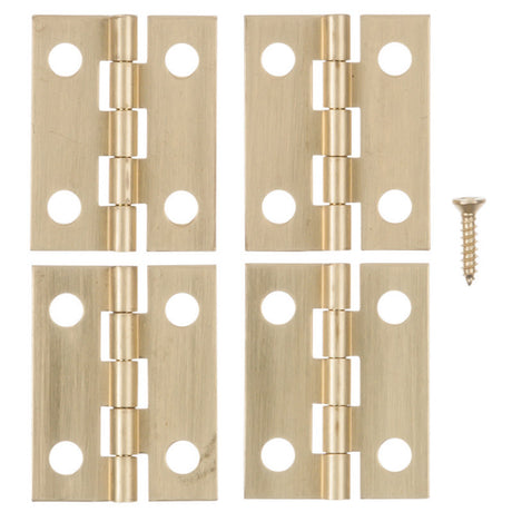 Ace 1 in. W X 3/4 in. L Polished Brass Brass Narrow Hinge 4 pk