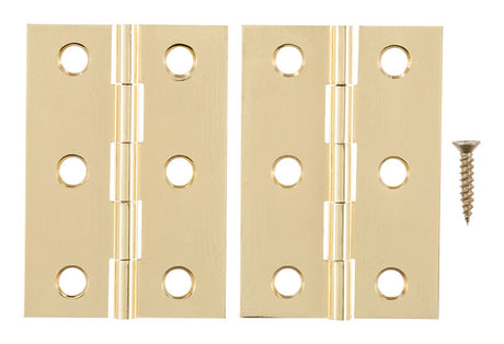 Ace 2-1/2 in. W X 1-3/4 in. L Polished Brass Brass Broad Hinge 2 pk
