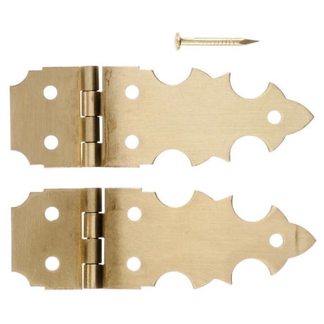 Ace 5/8 in. W X 1-7/8 in. L Brass Decorative Hinge 2 pk