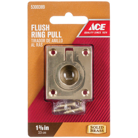 Ace Polished Brass Brass Cabinet Flush Pull 1-3/8 in. 1 pk