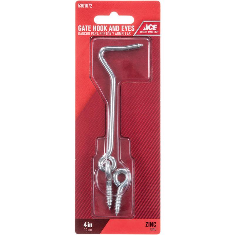 Ace 0.73 in. L Zinc Gate Hook and Eye 1 pk, Pack of 5