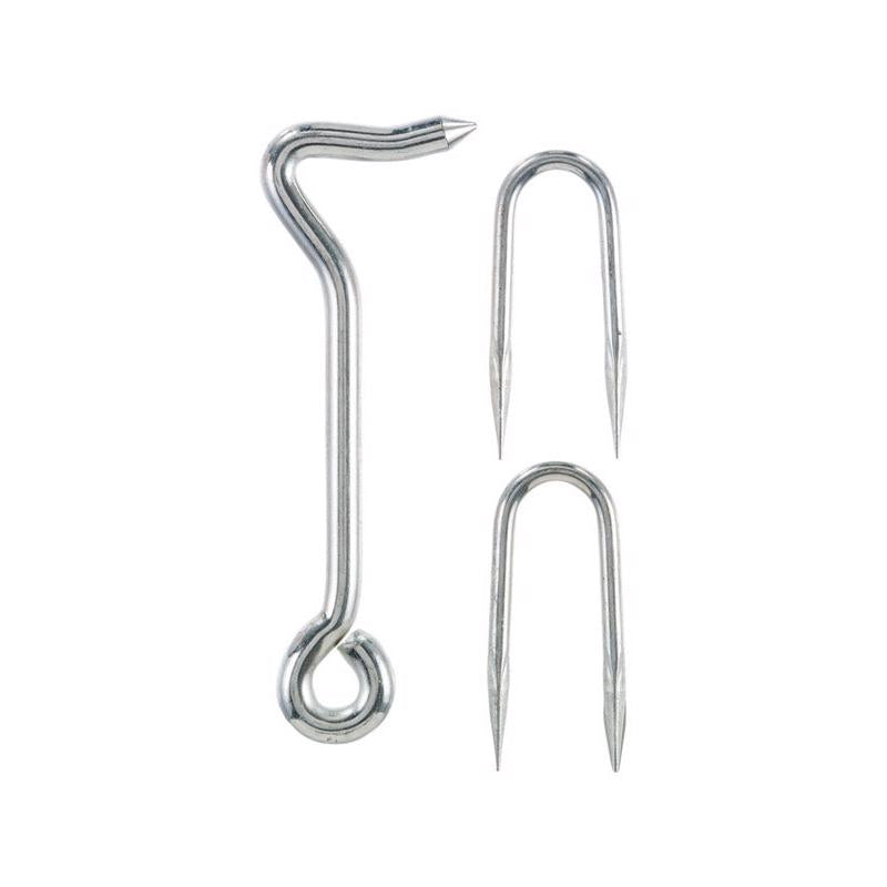Ace 0.44 in. L Zinc Wire Staple Gate Hook 1 pk, Pack of 5