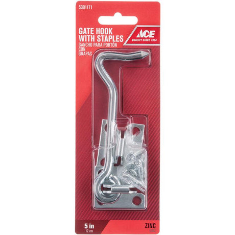 Ace 0.99 in. L Zinc Plate Staple Gate Hook 1 pk, Pack of 5