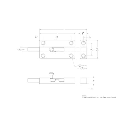 Ace 4 in. L Brass-Plated Steel Barrel Bolt 1 pk