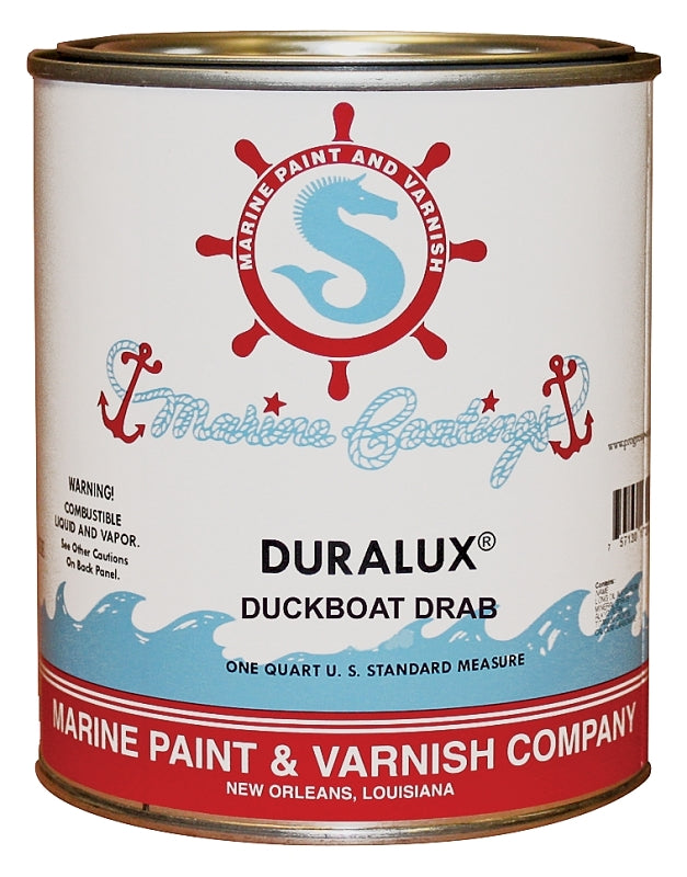 Duralux M691-4 Marine Enamel, Flat, Camouflage Duckboat Drab, 1 qt Can, Pack of 4