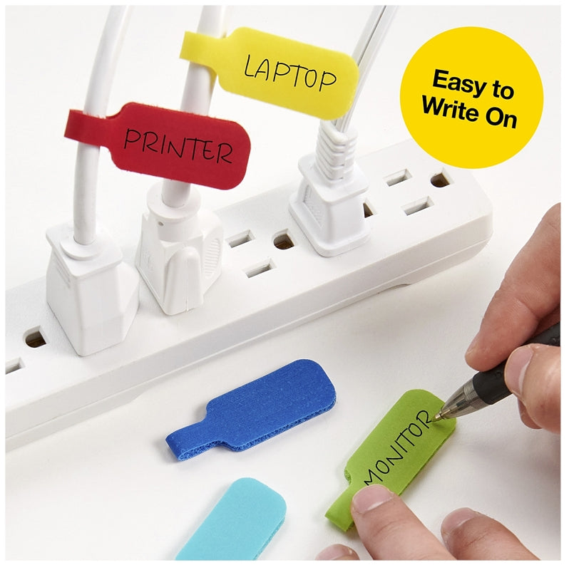 Wrap-It Storage 410-CL-MD-MC Medium Cable Label, 2-1/4 in L, 3/4 in W, Polypropylene, Hook and Loop Attachment