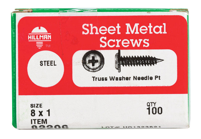 HILLMAN No. 8 X 1 in. L Phillips Truss Head Self-Piercing Screws 100 pk