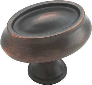 Amerock BP26127ORB Cabinet Knob, 1-3/16 in Projection, Traditional, Zinc, Oil-Rubbed Bronze
