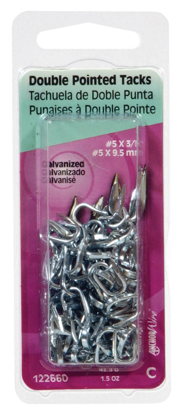 HILLMAN No. 9 X 7/16 in. L Galvanized Steel Double Point Tacks 1.25 pk, Pack of 6
