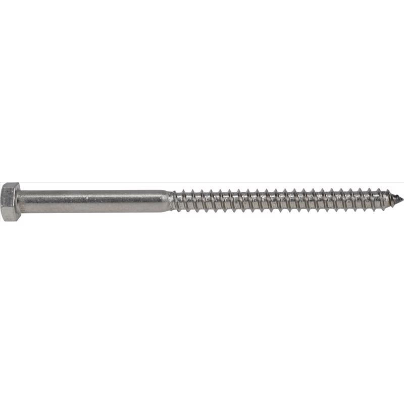 HILLMAN 3/8 in. X 6 in. L Hex Stainless Steel Lag Screw 25 pk