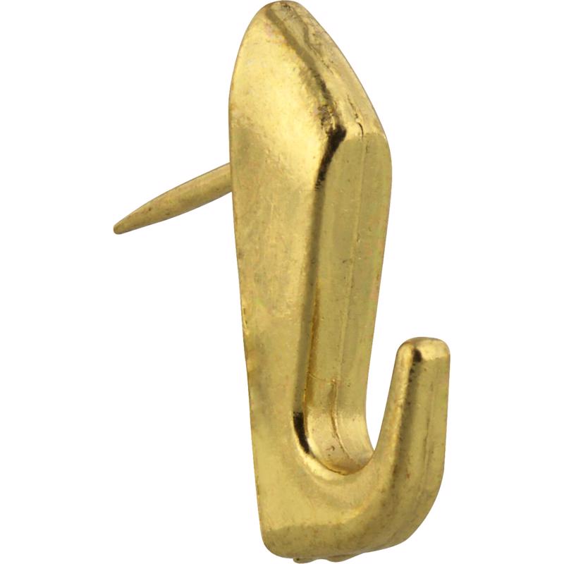 HILLMAN Brass-Plated Gold Push Pin Picture Hanger 20 lb 4 pk, Pack of 10