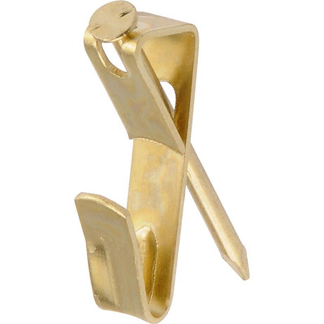HILLMAN Brass-Plated Gold Conventional Picture Hanger 10 lb 8 pk, Pack of 10