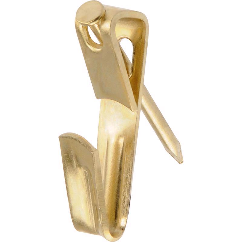 HILLMAN Brass-Plated Gold Conventional Picture Hanger 20 lb 8 pk, Pack of 10