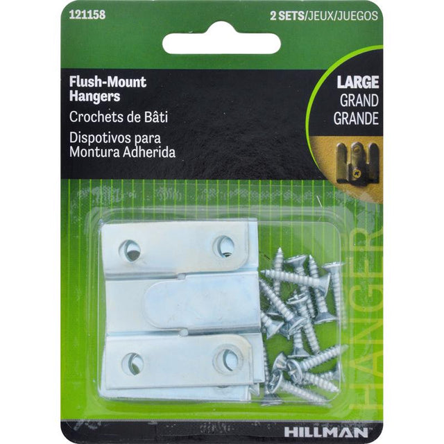 HILLMAN Silver Flush-Mount Picture Hanger 2 pk, Pack of 10
