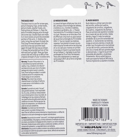 HILLMAN 25 ft. L Plastic 18 Ga. Invisible Cord, Pack of 10