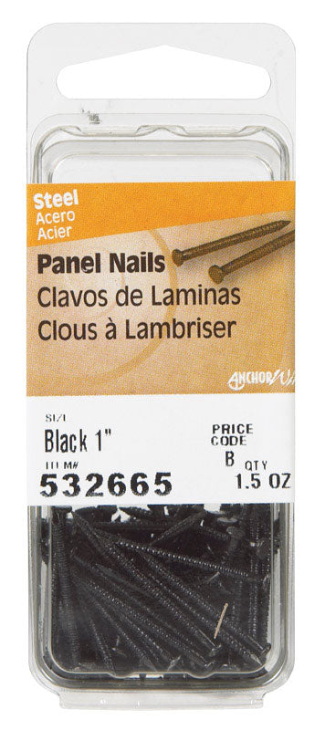 HILLMAN 1 in. Panel Steel Nail Large Head, Pack of 6
