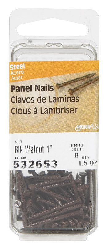 HILLMAN 1 in. Panel Steel Nail Large Head, Pack of 6