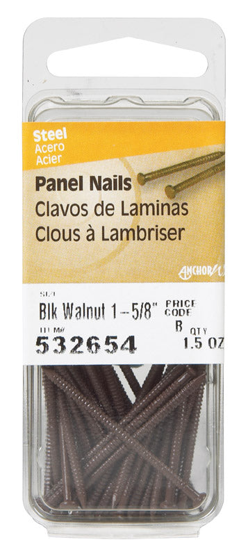 HILLMAN 1-5/8 in. Panel Steel Nail Large Head, Pack of 6